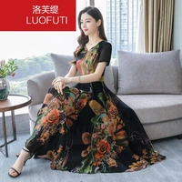 服饰 2019 hè mới phong cách rất cổ tích eo chữ V giảm béo phần lớn dài - Quần áo ngoài trời áo gió đẹp