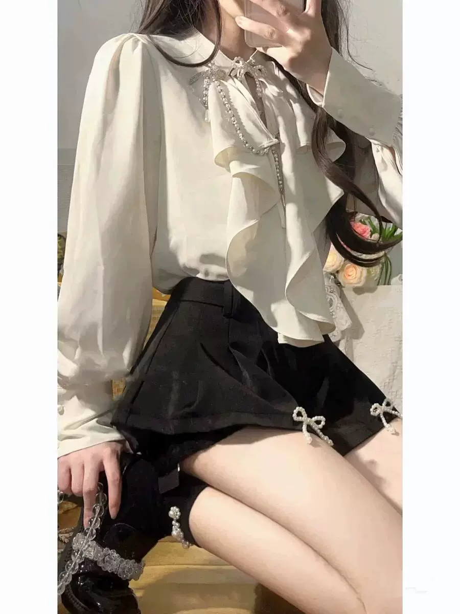 Весенняя модная рубашка, шорты, комплект, стиль Chanel, стиль высокого качества