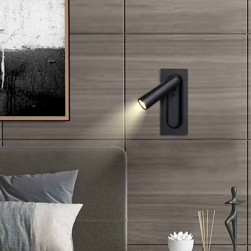 All season Atour embedded wall lamp hotel guest bedroom study room can rotate bedside reading head decoration simple and creative