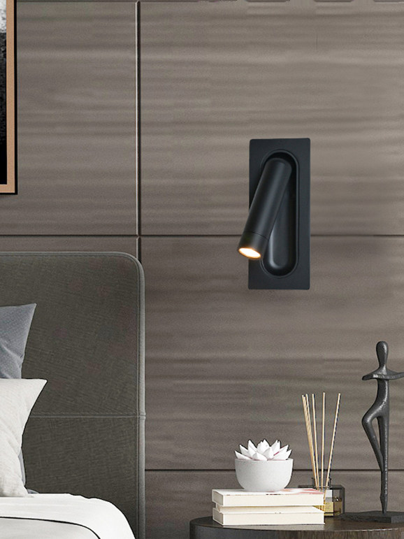 Embedded Atour All Season Hotel same style magnetic switch rotatable guest room bedroom study bedside reading wall lamp