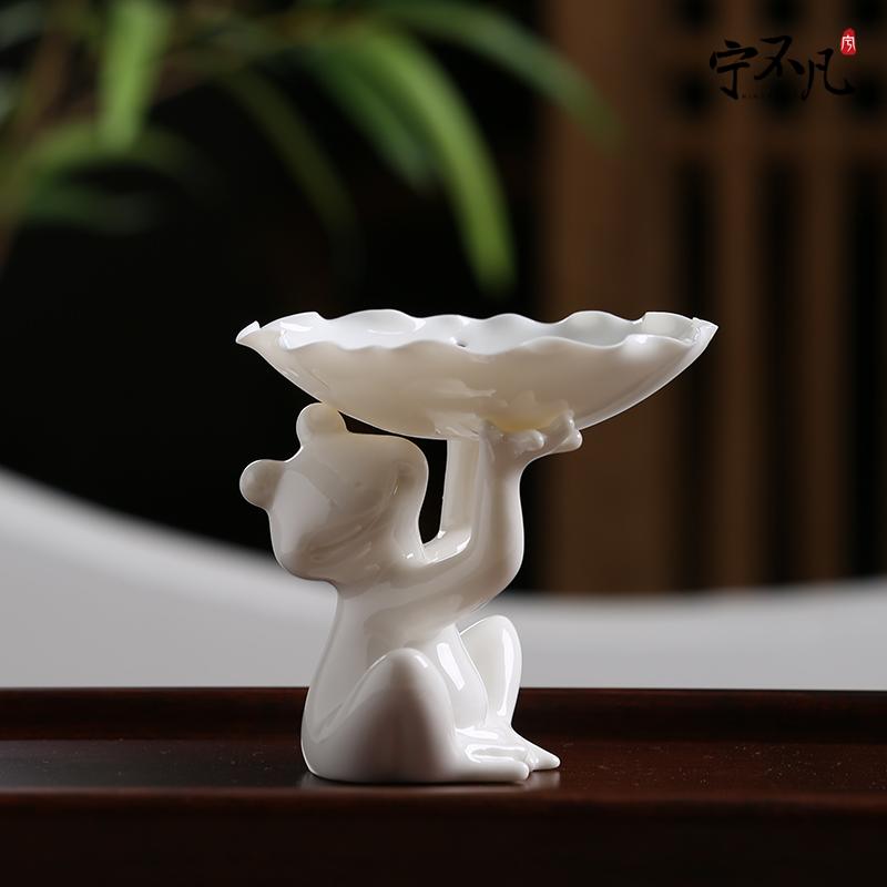 Ning uncommon dehua white porcelain tea filter) ceramic tea set with parts play filter (filter to new)