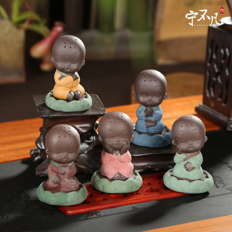 Ning uncommon see colour sand pottery tea pet furnishing articles can keep play tea tea tea accessories zen fun little monk