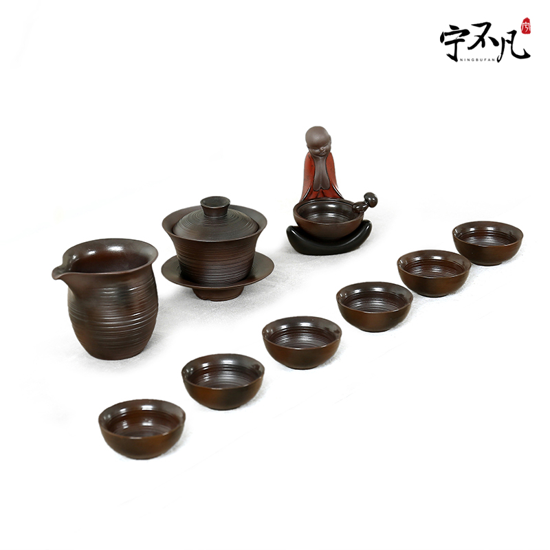 Ning uncommon tea firewood side bearing the lid to use pot of a complete set of kung fu tea set carbon ceramic follow the series