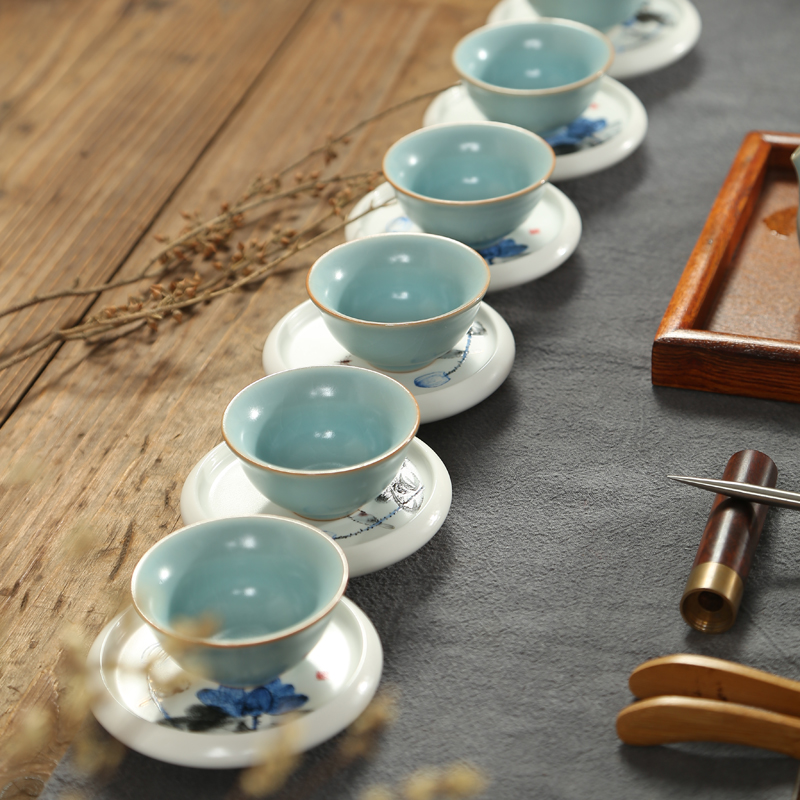 Ning uncommon saucer coasters insulation pad ceramic tea set with parts