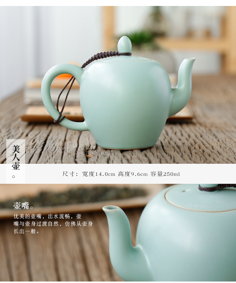 Rather uncommon your up tea set ice crack ceramic teapot GaiWanCha open filter can be 2 support a family kung fu tea set