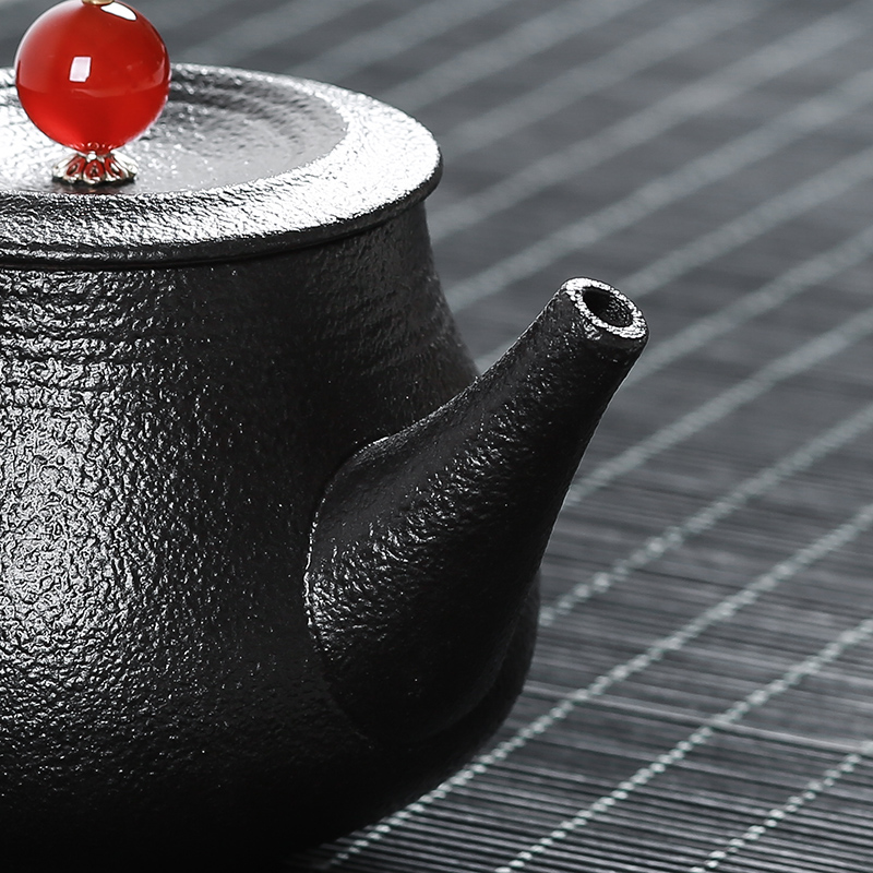 Ning the ordinary Japanese black pottery ceramic teapot kung fu tea tea black zen wind mill sand particles