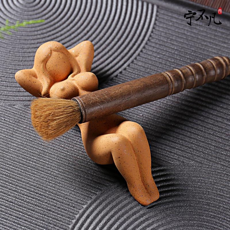 Ning uncommon tea penholder brush frame color ceramic sand ceramic tea set tea accessories (to receive the kind prevail)