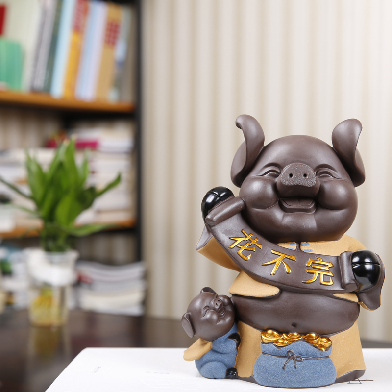 Thousands of pig variable furnishing articles ceramic pig piggy bank receiver piggy bank creative birthday gift purple sand tea pet furnishing articles