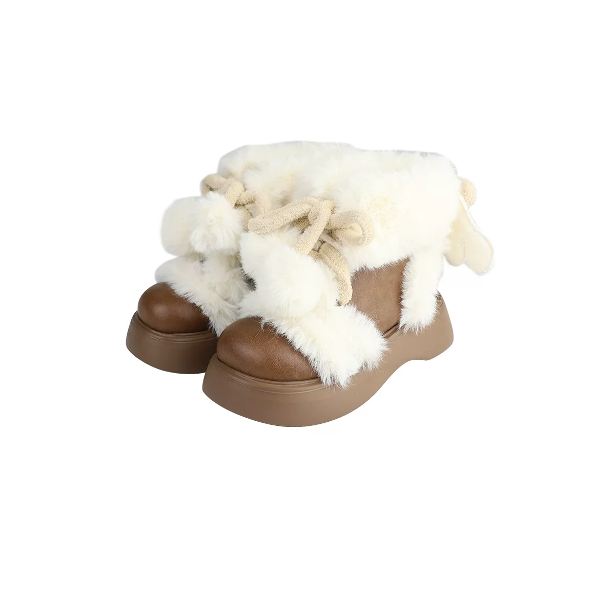[В наличии] Velvet Kewpie Sheep Puff Lolita Зимние тёплые сапоги со снегом плюс бархатная хлопковая обувь