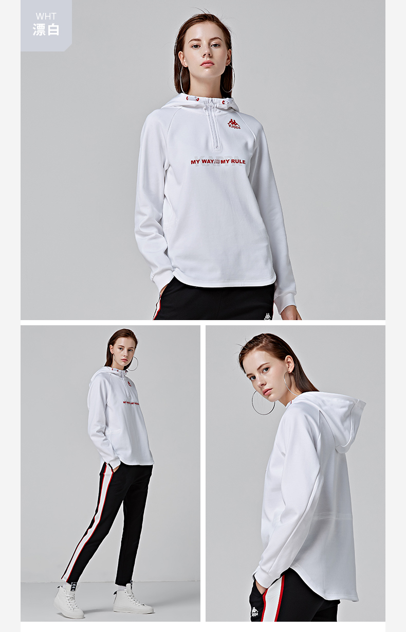 KAPPA Áo len thể thao nữ Kappa Áo len dệt kim giản dị 2018 Mới | K0862MT29D mẫu áo hoodie đẹp
