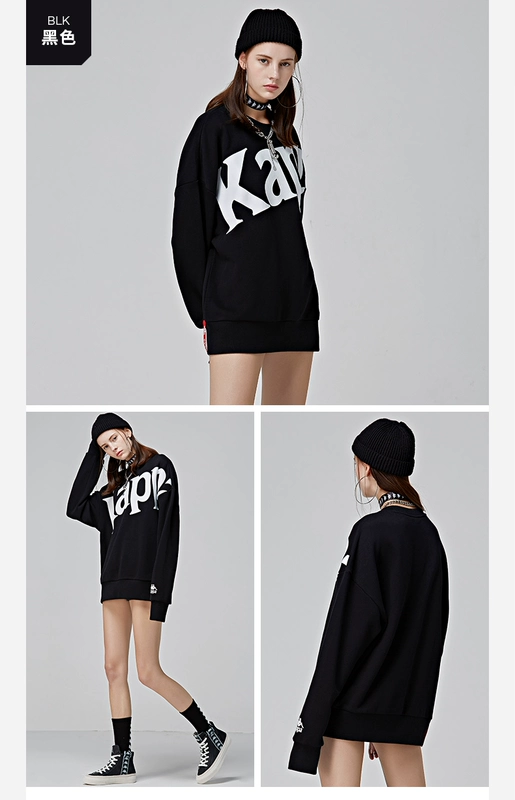 KAPPA Cặp đôi nam nữ Kappa áo len thể thao áo thun cổ tròn rộng | K08X2WT66D - Thể thao lông cừu / jumper áo hoodie đỏ