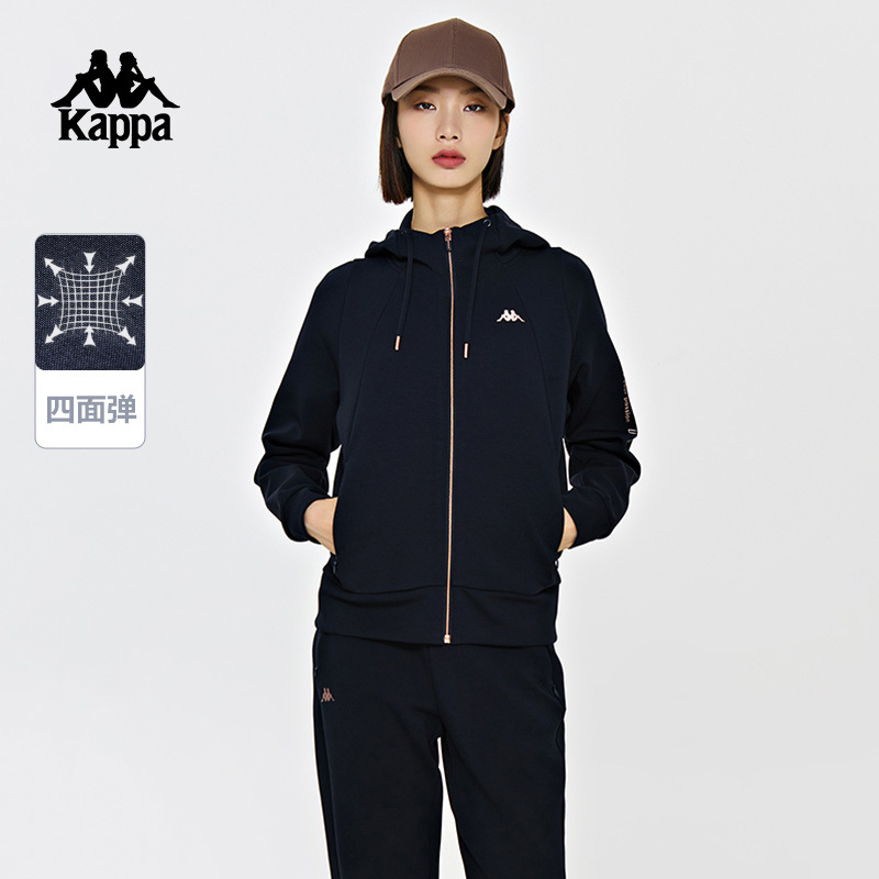 Kappa Back-To-Back Zip-Up Hoodie 2026 New Sports Sweatshirt Lettered Casual Long-Sleeve Knit Jacket