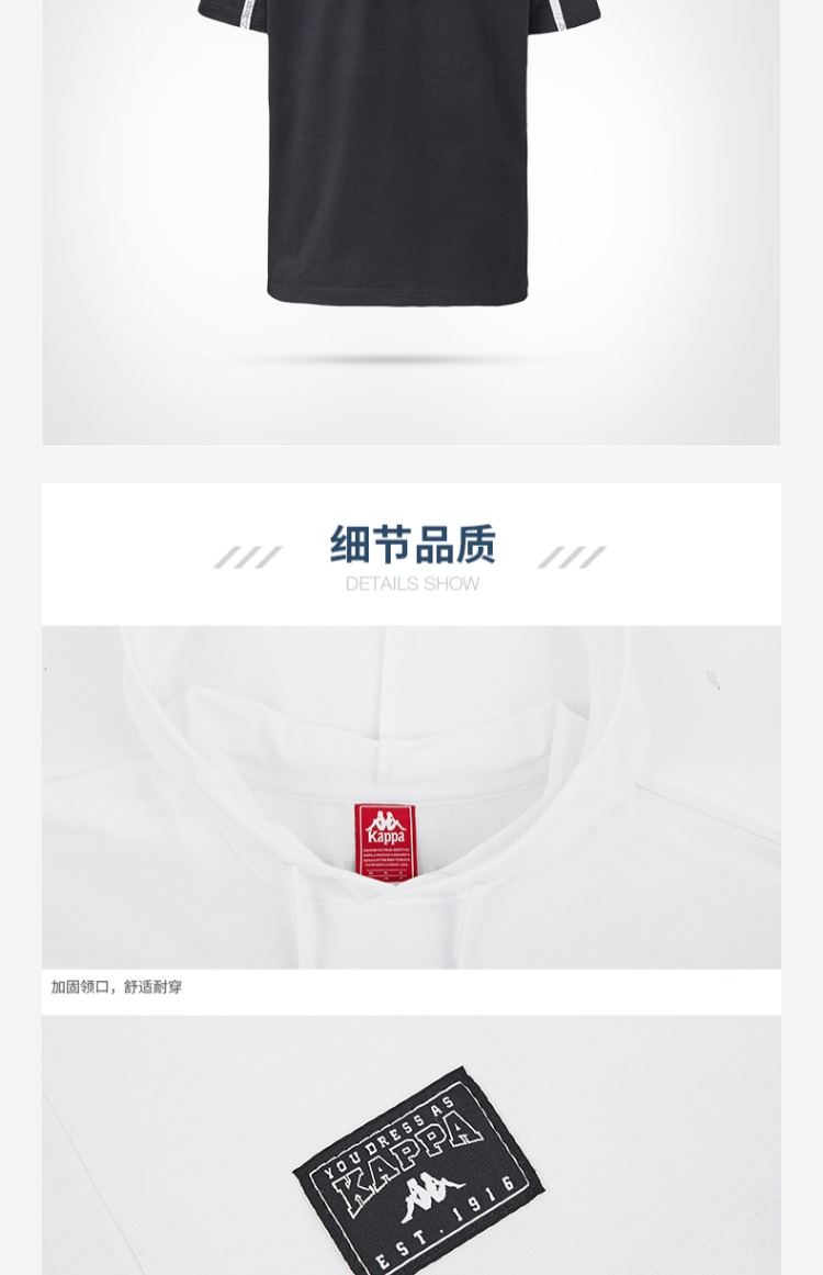 Kappa Kappa Thể thao nam ngắn tay áo thun giản dị Mùa hè nửa tay áo hoodie 2019 mẫu | K0912TD61D - Áo phông thể thao áo thun thể thao nam có cổ