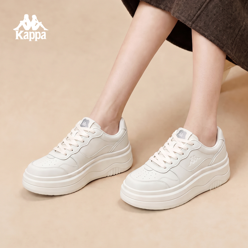 Kappa Back-To-Back Thick-Soled Sneakers for Women 2026 Autumn New Style White Super Stylish Sneakers Sports Shoes