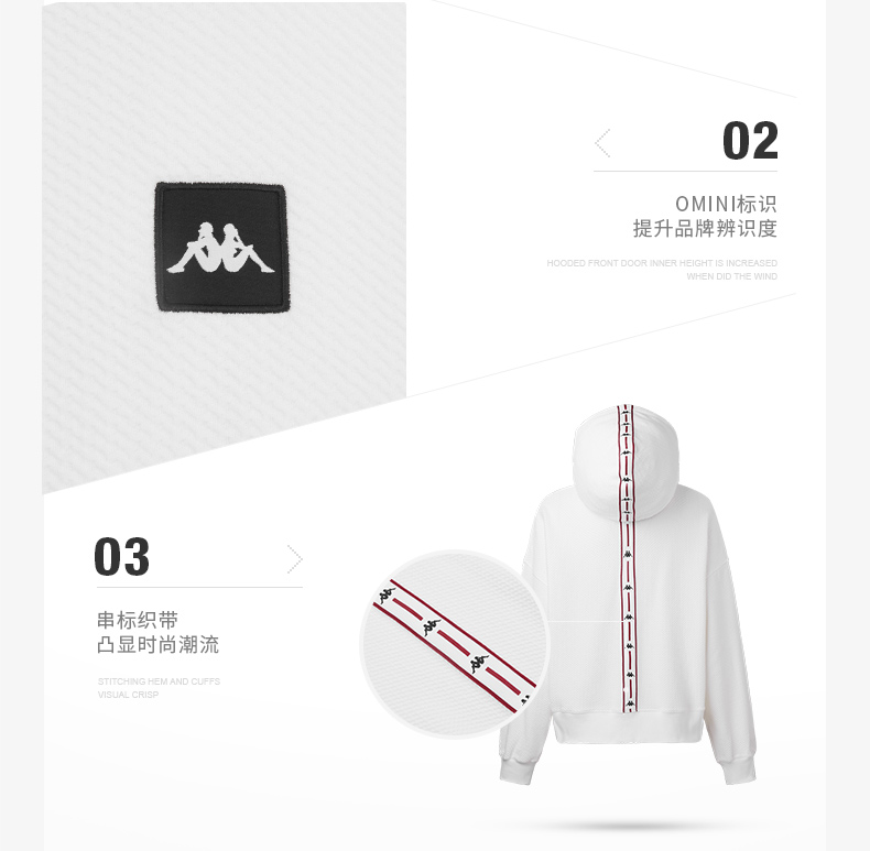 Áo khoác thể thao Kappa Kappa nữ diện áo hoodie giản dị 2019 mới | K0922MT73 - Thể thao lông cừu / jumper áo thun dài tay nam