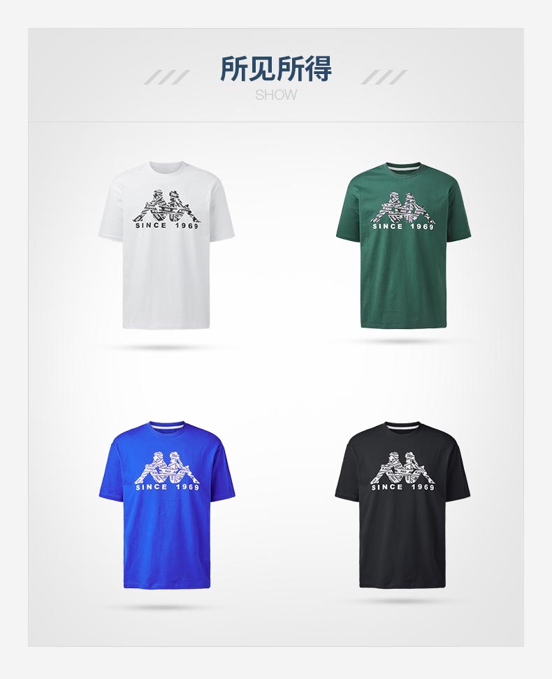 Kappa Kappa Thể thao nam tay ngắn Áo thun thường hè nửa tay 2019 Mới | K0912TD77D - Áo phông thể thao áo thun the thao nam nike