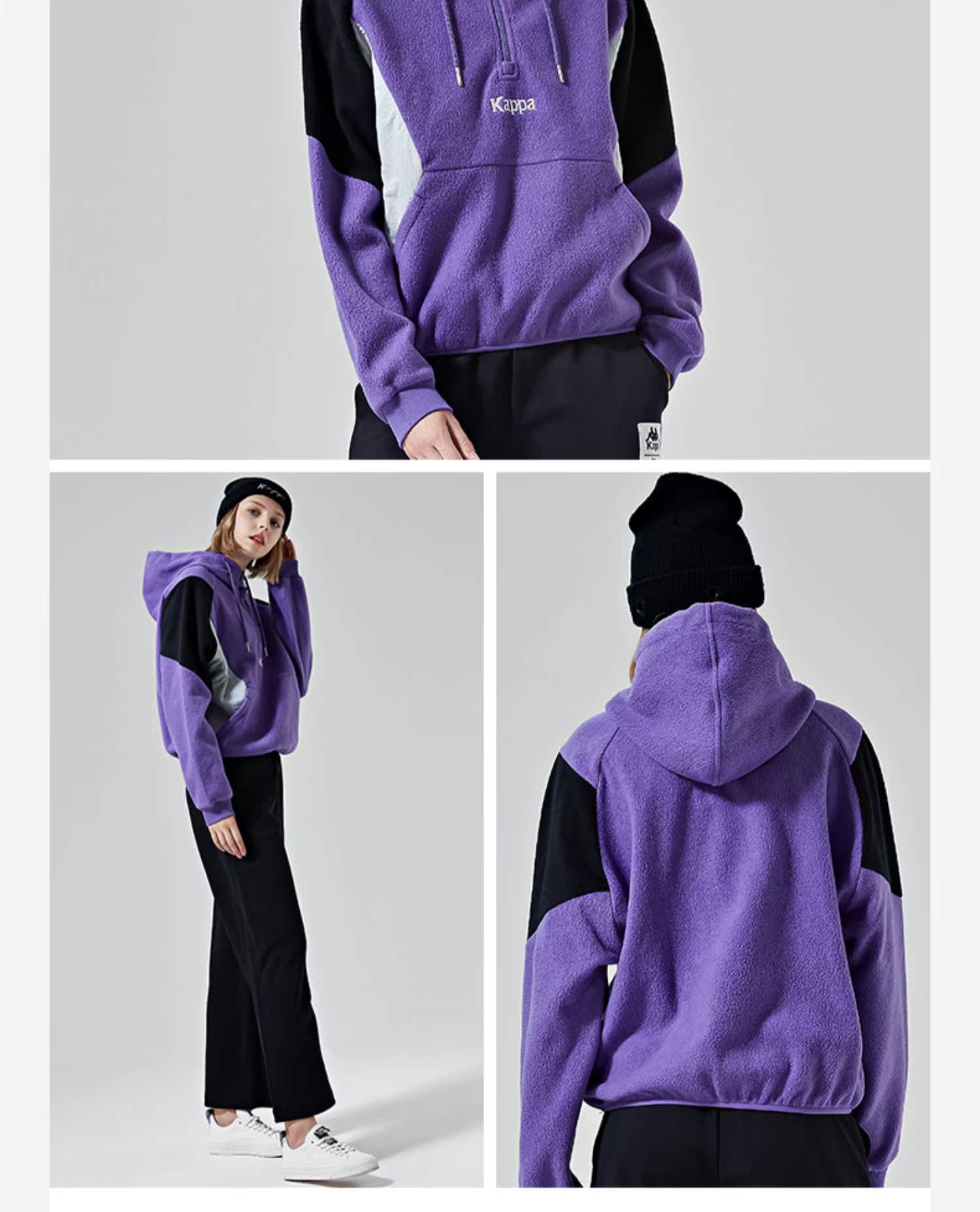 Kappa Kappa Áo thể thao nữ Áo hoodie giản dị 2019 Mới | K0962MT82D - Thể thao lông cừu / jumper sweater cổ lọ