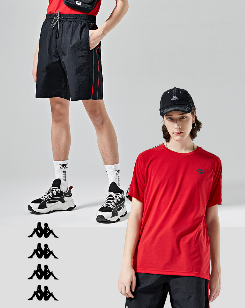 Kappa Kappa nam dây thể thao tay ngắn giản dị áo thun hè nửa tay 2019 mẫu | K0912TD70J - Áo phông thể thao áo top tank