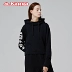 KAPPA Nhãn hiệu vuông Kappa cho nam và nữ áo len giản dị áo hoodie | K0852MT24M - Thể thao lông cừu / jumper hoodie đen Thể thao lông cừu / jumper