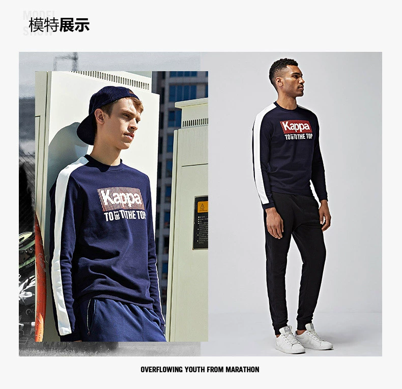 Kappa Kappa Nam Thể Thao Áo Len Dài Tay Áo T-Shirt Áo Thun Casual Top | K0712WT03 áo hoodie nữ chính hàng