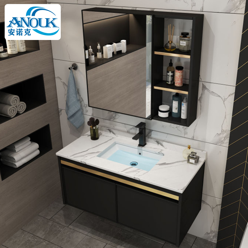 Washbasin bathroom cabinet combination space aluminum light luxury marble slab toilet wash basin washbasin washstand