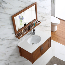 Marble bathroom cabinet Small apartment wall-mounted face wash basin Pool bathroom More HD analog recording elastic side feet