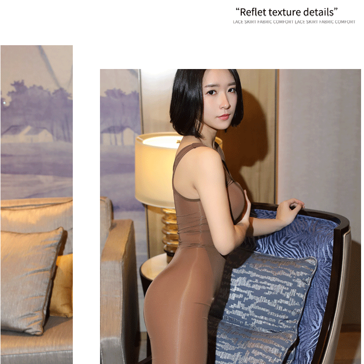 Đốt cháy tình yêu sữa lụa đồ lót nữ cảm giác siêu mỏng cơ thể trong suốt dây kéo mở cơ thể bó sát đồ ngủ cosplay