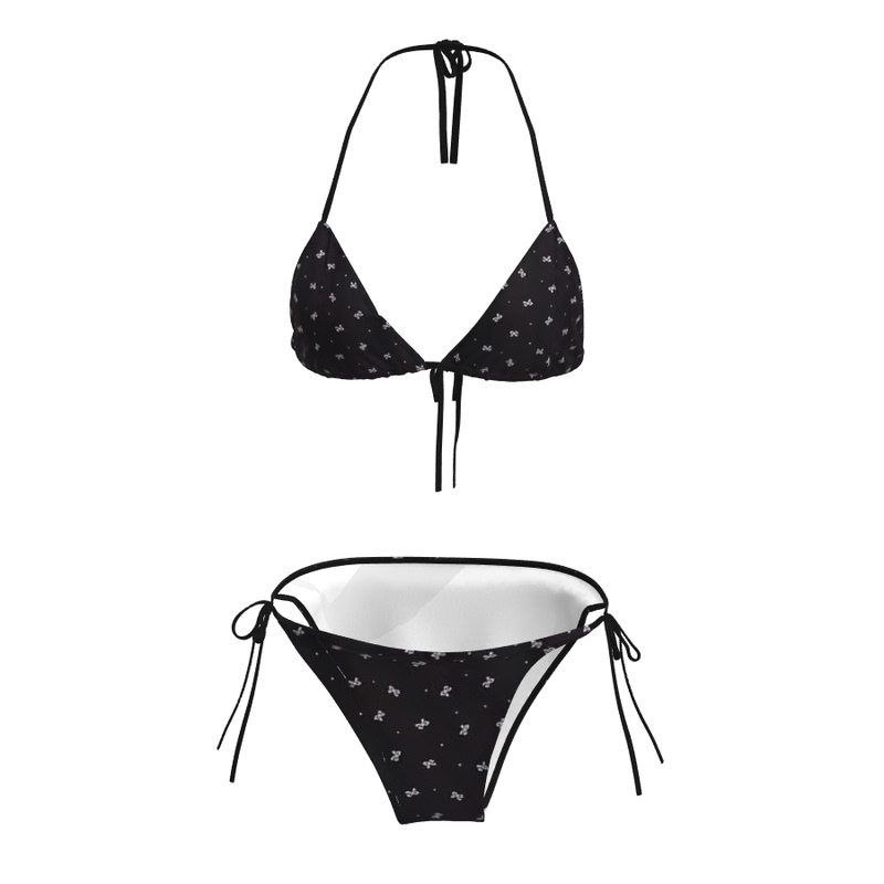 Women's Sexy Bikini, Small Bust Push-Up, Three-Point Tie-Up, Beach Vacation, Three-Piece Swimsuit Set