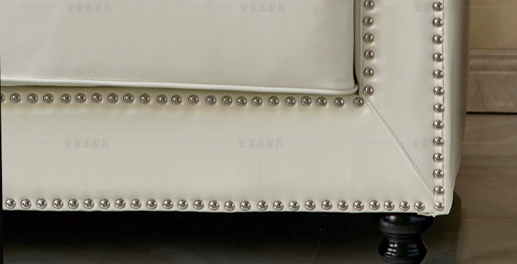 Mỹ Da lớp đầu tiên của sofa da nhỏ căn hộ 123 đồ nội thất kết hợp Chiến ánh sáng sang trọng ghế sofa da trắng ba - Ghế sô pha