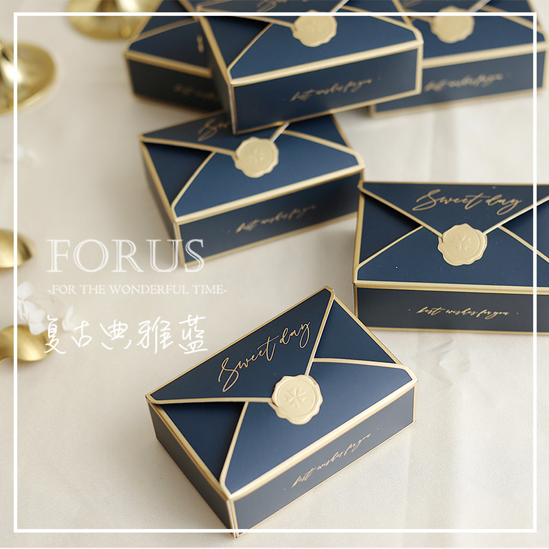 New wedding candy box ins style creative retro European blue wedding candy packaging carton small red book with the same style - Taobao