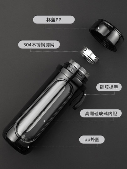 Fuguang Single-Layer Glass Cup, Heat-Resistant, Explosion-Proof, High-Temperature Resistant Water Cup for Men and Women, Business Insulated Tea and Water Separation Tea Cup