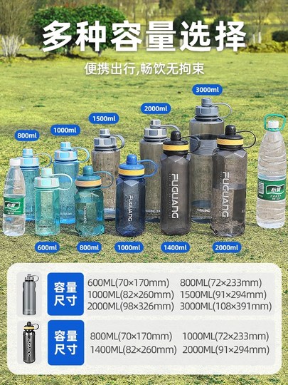 Fuguang Large Water Cup, Large Capacity Space Cup, Summer Tea Cup, Outdoor Portable Construction Site Plastic Water Bottle, Drinking Cup
