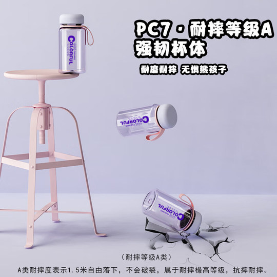 Fuguang Water Bottle for Women, New Model 2025, High Aesthetic Value, Student-Specific for School, Portable Summer Outing Plastic Cup for Children