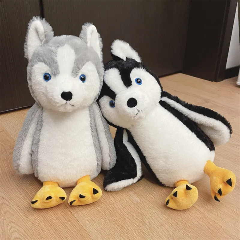 Spoof creative husky doll funny dog ​​plush toy husky penguin doll pillow female gift