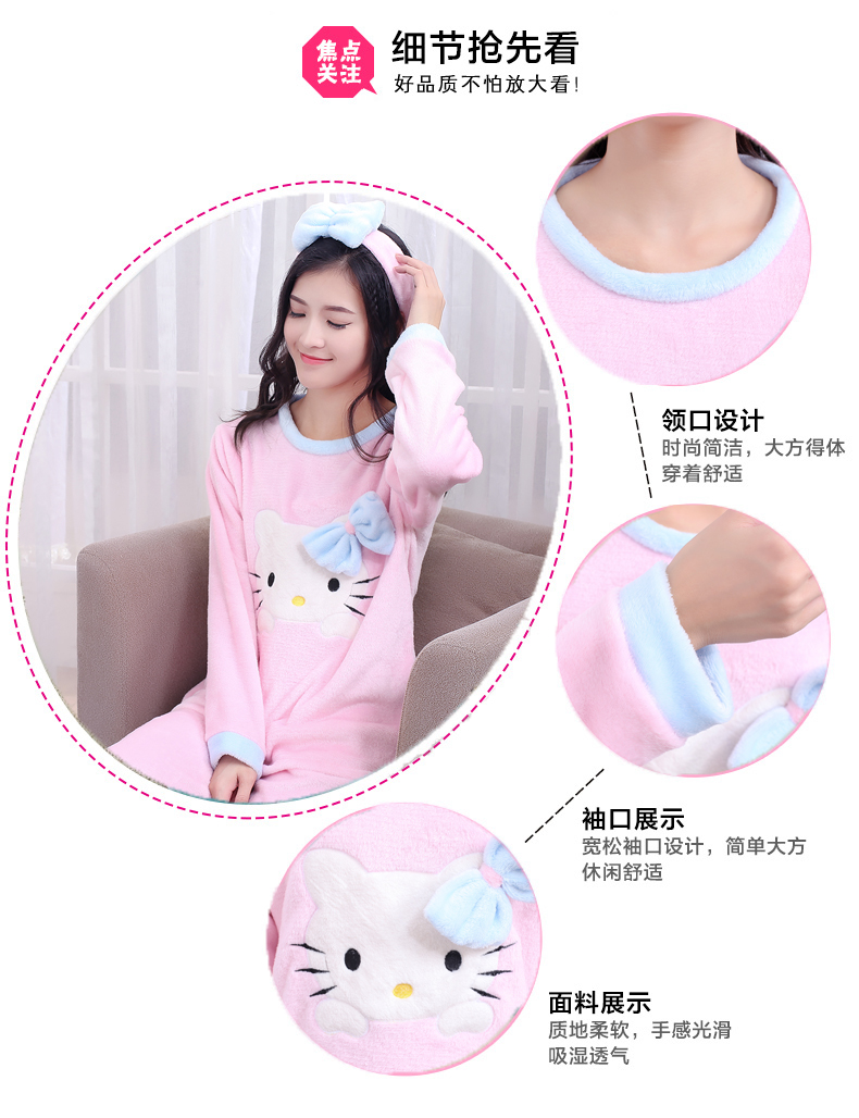 Bộ đồ ngủ cha mẹ con mùa đông san hô nhung mẹ và con gái gia đình ba phần mỏng flannel mẹ và con mùa thu mặc ấm áp kiểu áo đồ bộ