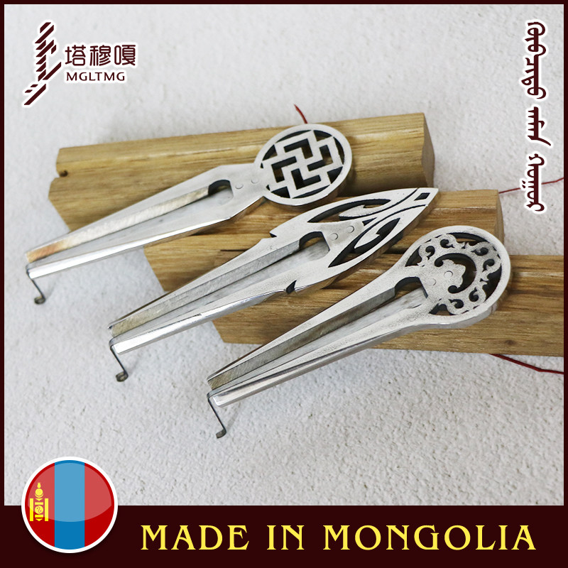 モンゴルから輸入された純鋼鉄製の口琴。手作りの喉歌用ハーモニカで、美しい音色と民族的なデザインが特徴です。