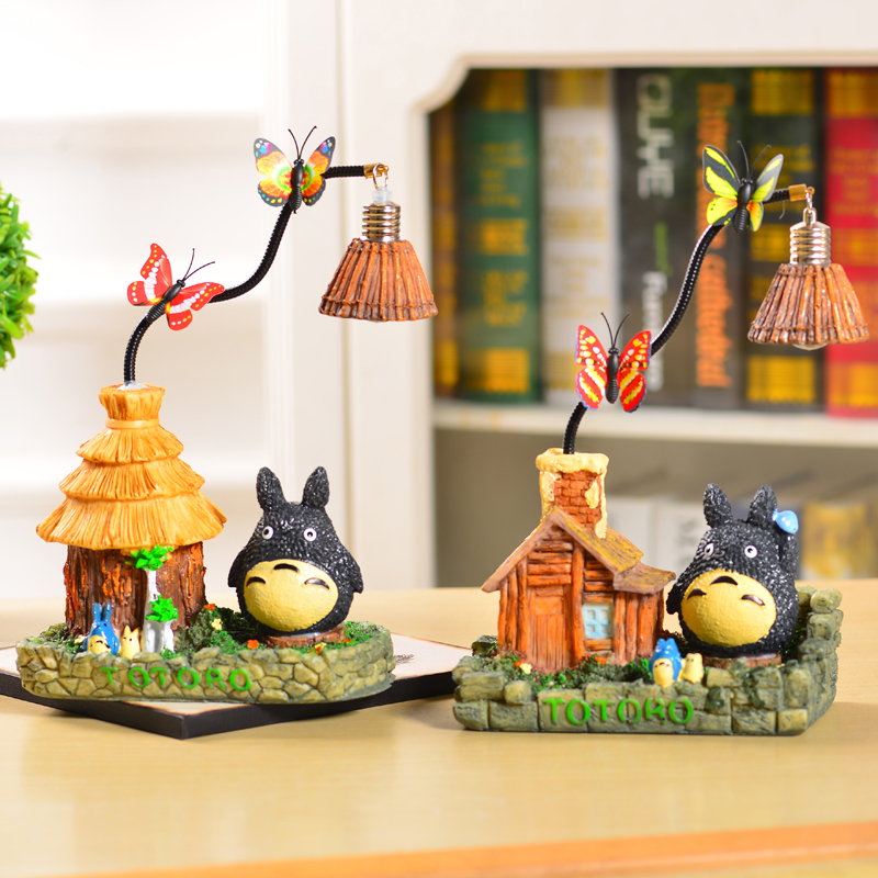 Creative pen holder Cute cartoon Hayao Miyazaki Chinchilla ornaments night light craft gift ornaments Birthday gifts living room decorations