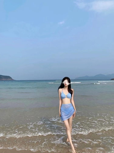 Синий купальник, сексуальный брендовый пляжный комплект, 3 предмета, по фигуре