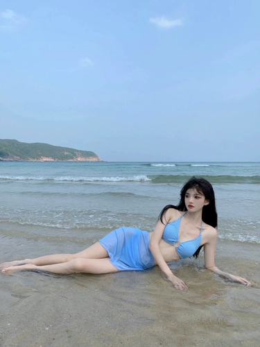 Синий купальник, сексуальный брендовый пляжный комплект, 3 предмета, по фигуре