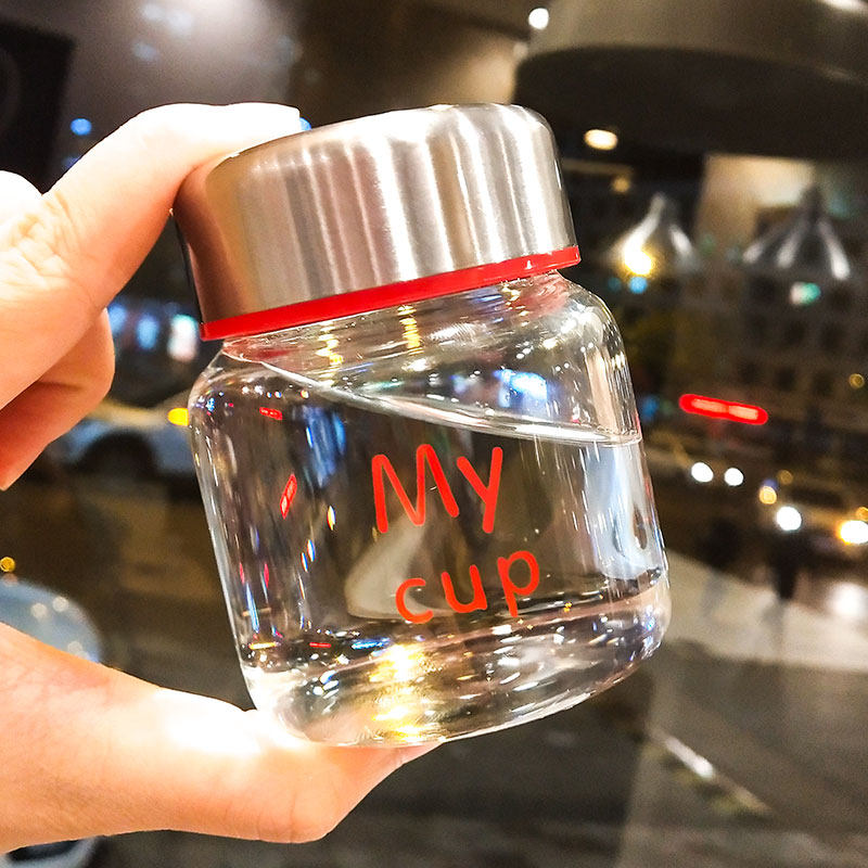 150ml Mini water cup with cup sleeve small water mug student fairy maiden girl cute glass cup portable tea cup