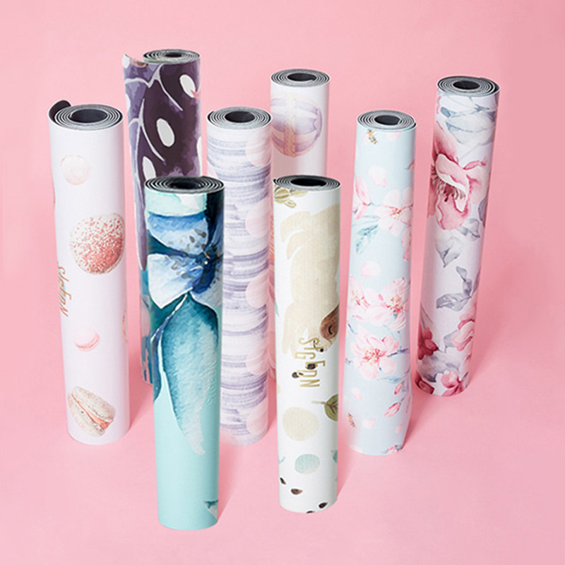SIGEDN printed yoga mat non-slip female beginner natural rubber PU professional fitness cute fairy local tyrant mat