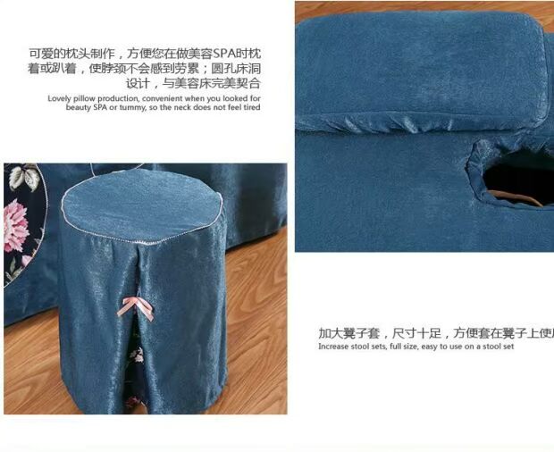 Cao cấp phong cách châu Âu rắn màu bông denim bedspread vẻ đẹp vẻ đẹp cơ thể salon massage bedspread đặc biệt tùy vận chuyển - Trang bị tấm ga bọc giường spa