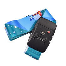 Customized luggage straps for overseas travel TSA customs password lock buckle one-line adjustable luggage straps