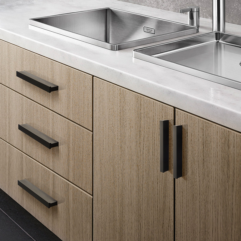 American pole minimalist black lengthened integral cabinet pull handle modern minimalist high-end cabinet drawers T-type wardrobe door handle t shape