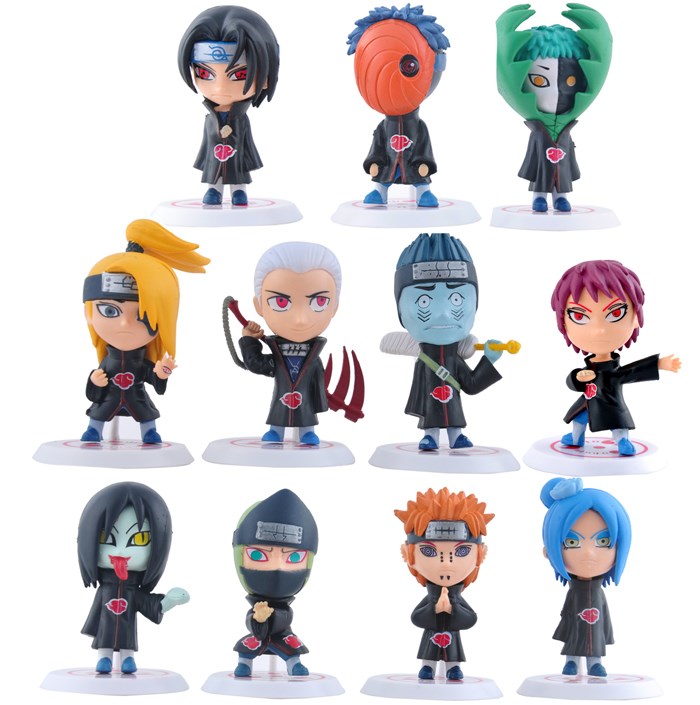 Anime Naruto Akatsuki organization hand-run Q version ornaments doll model Naruto Sasuke Itachi car model ornaments