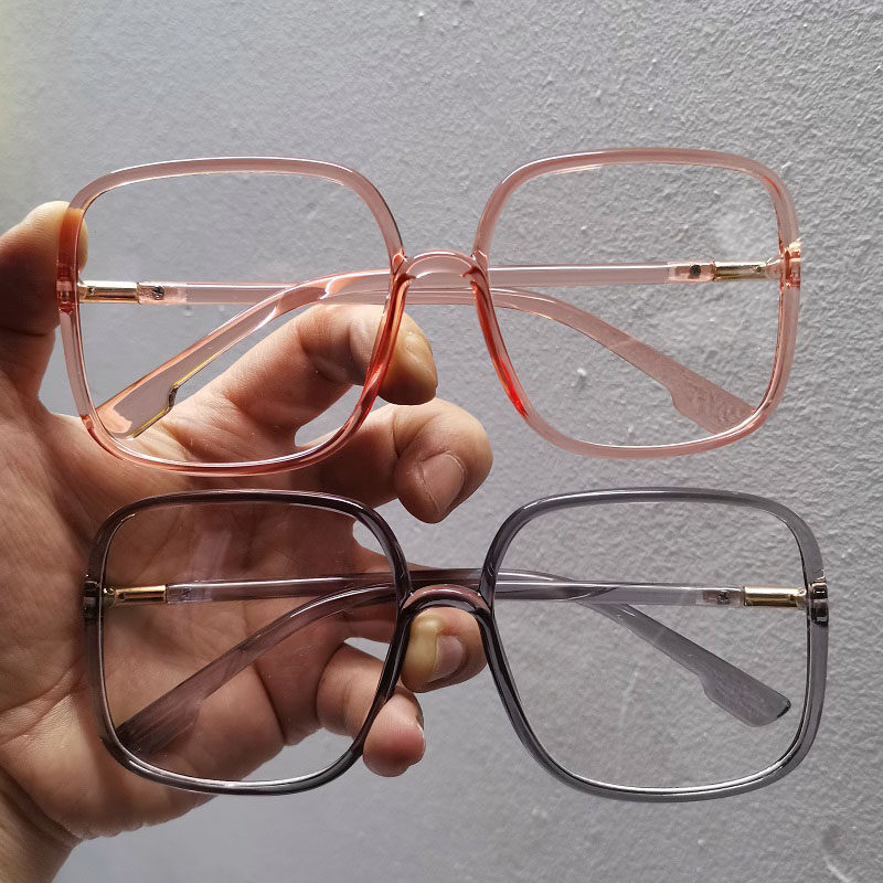 Korean version retro big frame transparent frame glasses large face Slim Red Booknet Red Homey Square can be matched with nearsightedness