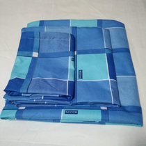 Student dormitory single bed thickened classic blue grid three-piece set four-piece set no Pilling no fading no shrinkage