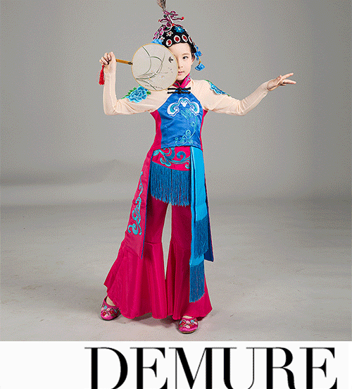 Qiao Hua Dan trang phục trẻ em người lớn Bộ phim truyền hình Bắc Kinh Opera Mulan trang phục biểu diễn có một trang phục khiêu vũ đồ tết cho bé gái