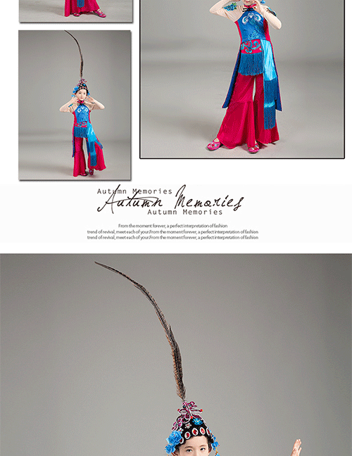 Qiao Hua Dan trang phục trẻ em người lớn Bộ phim truyền hình Bắc Kinh Opera Mulan trang phục biểu diễn có một trang phục khiêu vũ đồ tết cho bé gái