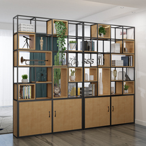 Modern Minimalist Office Partition Cabinet Iron Art Restaurant Screen Creativity Shelf Loft Display Cabinet Floor Bookshelves